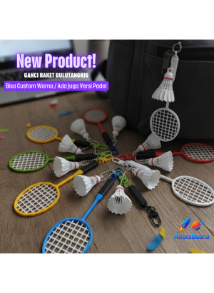 Gantungan Kunci Raket Bulutangkis Mini