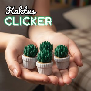Gantungan Kunci Clicker Kaktus