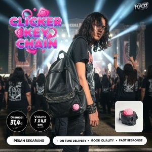 Gantungan Kunci Clicker Tengkorak Lucu