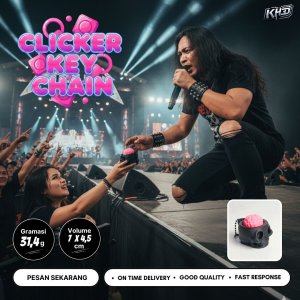 Gantungan Kunci Clicker Tengkorak Lucu