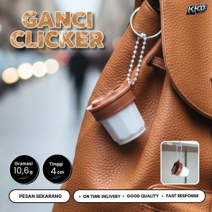 Gantungan Kunci Clicker Gelas Kopi 