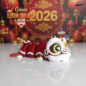 Gantungan Kunci Barongsai Articulated Merah