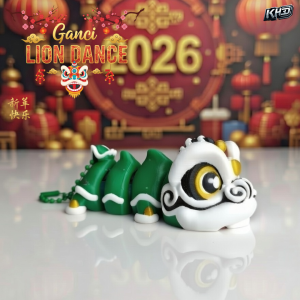 Gantungan Kunci Barongsai Articulated Hijau